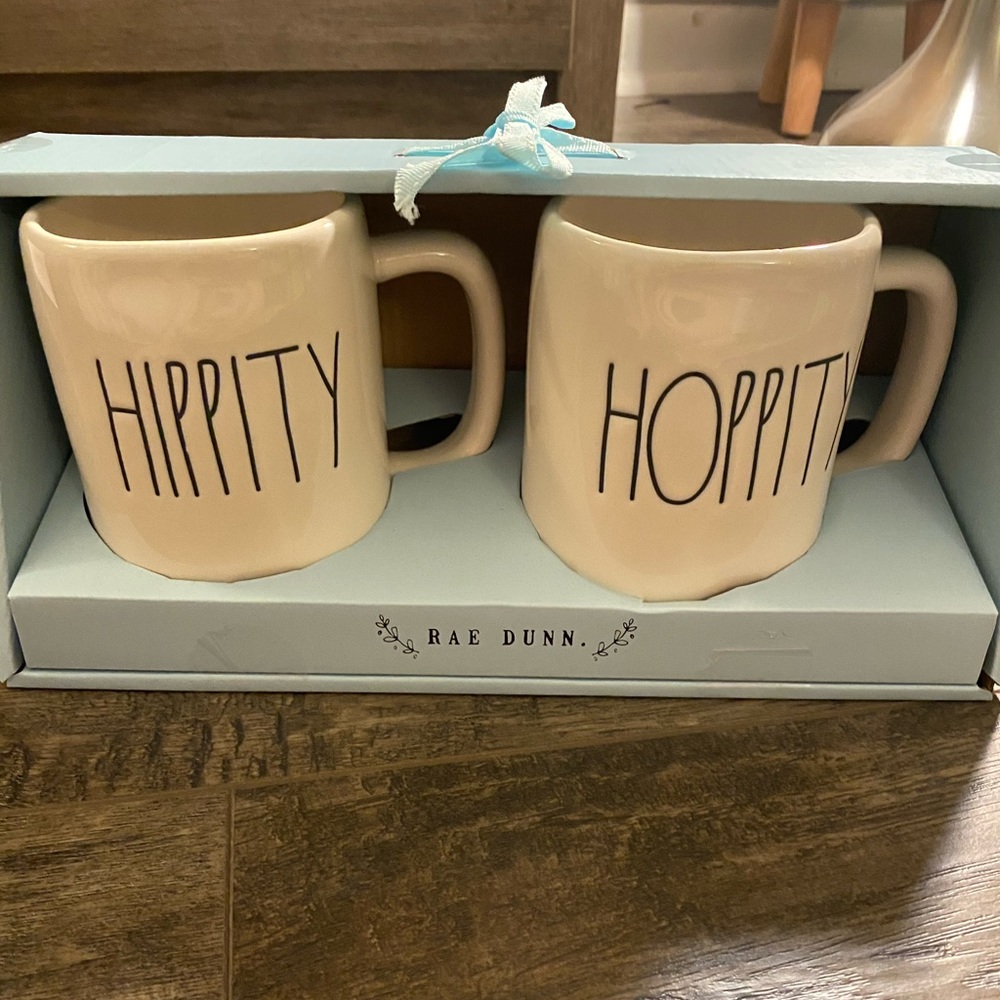 Rae Dunn pair of Easter mugs